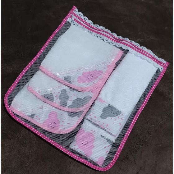Imagem de Kit com 4 Saquinho Maternidade com Zíper Tule Reforçado - Mãe e Filho Enxovais