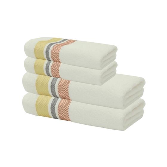 Imagem de Kit com 4 toalha tingida home design 100% algodao texture branco