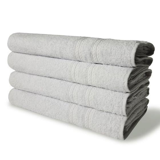 Imagem de Kit com 4 Toalhas de Banho 430g/m² Grande Grossa 80x150cm Itália Soft Branco