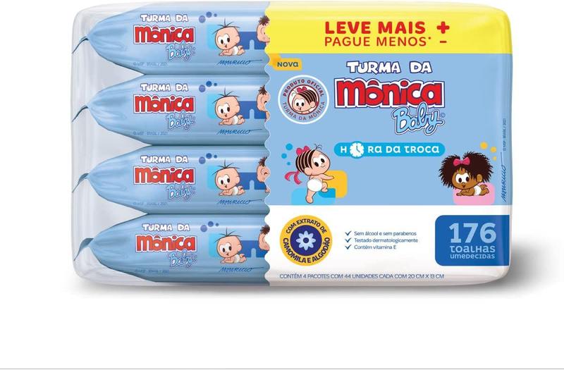 Kit Com 4 Toalhinhas Turma Da Mônica Baby Hora Da Troca Atacado Revenda Barato Menor preço em Kit Com 4 Toalhinhas Turma Da Mônica Baby Hora Da Troca Atacado Revenda Barato