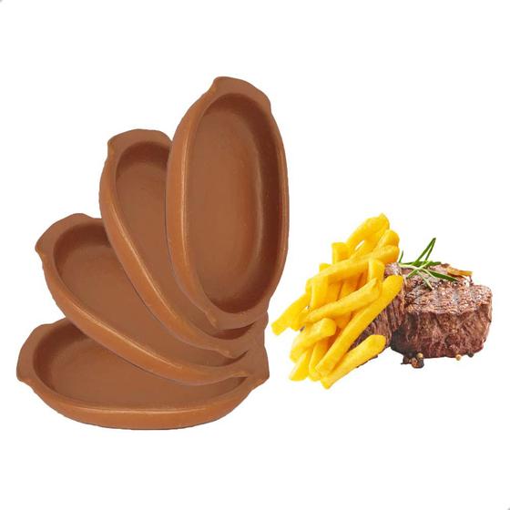 Imagem de Kit Com 4 Travessas De Barro Artesanal Para Boteco Petiscos de Alta Qualidade