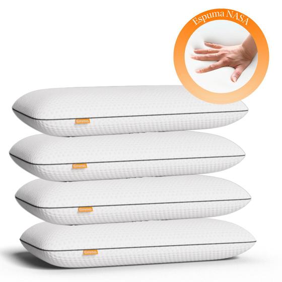 Imagem de Kit com 4 Travesseiros Memory Visco Emma Basics - Tecnologia NASA