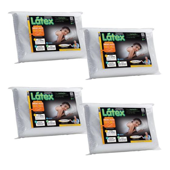 Imagem de Kit com 4 Travesseiros Modelo Cervical em Látex