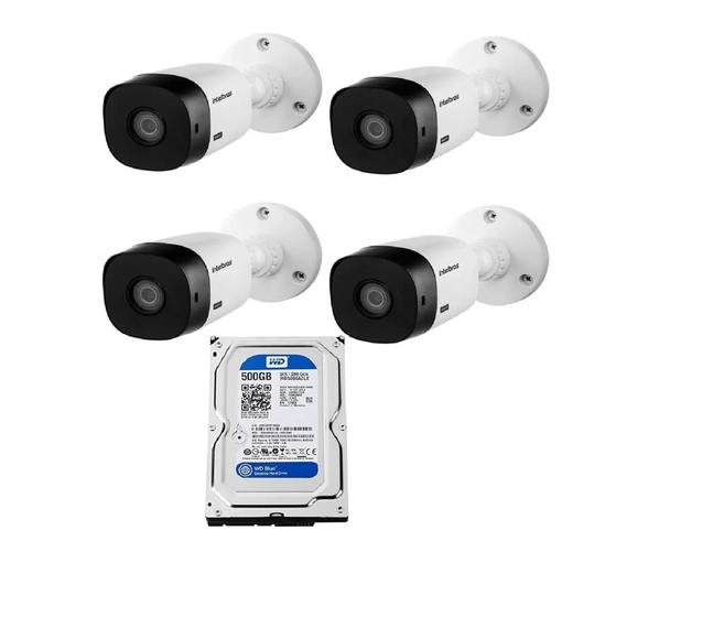 Imagem de Kit com 4 Unidades de Câmeras bullet Intelbras Vhl 1120 B Hd 720p C/Hd 500GB