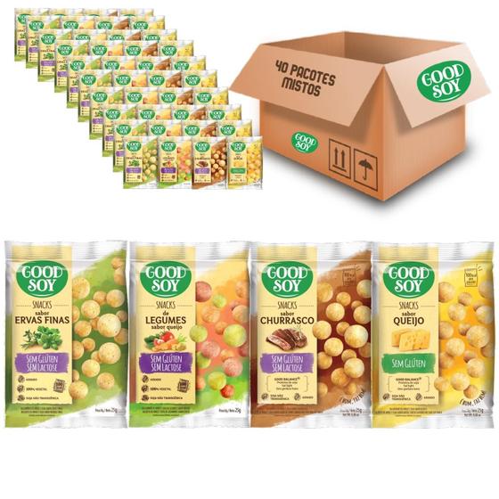 Imagem de Kit Com 40Und Snacks De Soja Goodsoy 25G Sabores Variados