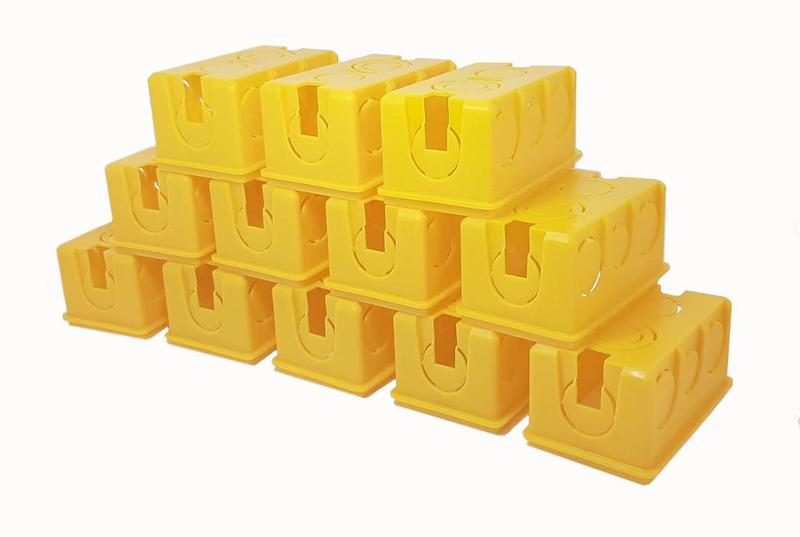 Kit Com 48 Caixinha de Luz 4x2 Amarela P/ Tomada/interruptor Menor preço em Kit Com 48 Caixinha de Luz 4x2 Amarela P/ Tomada/interruptor