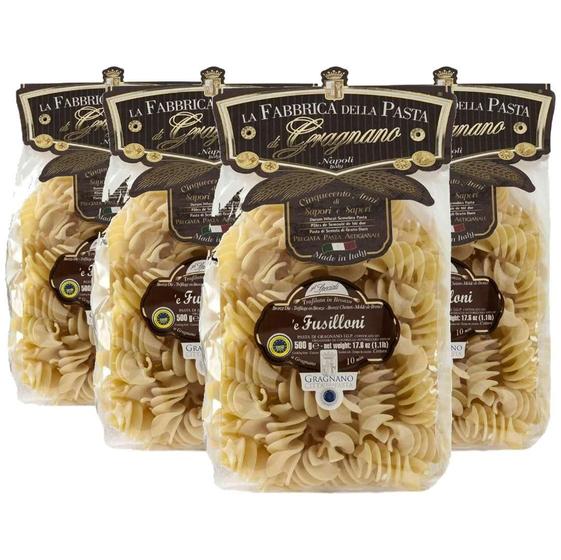 Imagem de Kit Com 4Pc Macarrão Premium Fusilloni N.46 Gragnano 500G