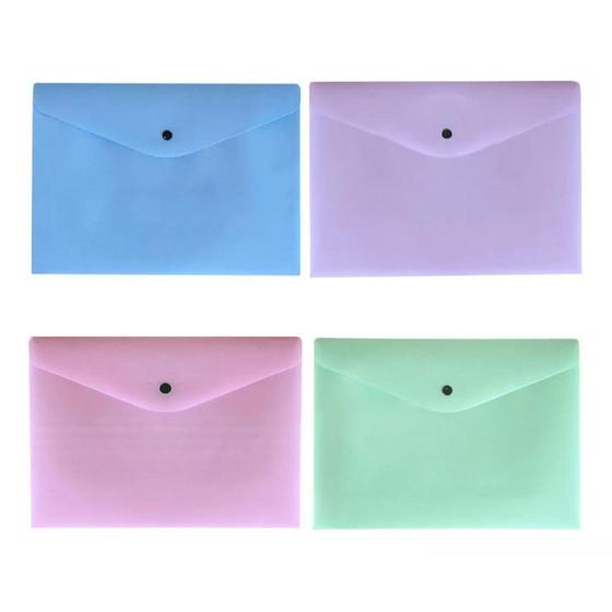 Imagem de Kit Com 4Und Envelope Com Botão A4 Pastel Sortido Dello
