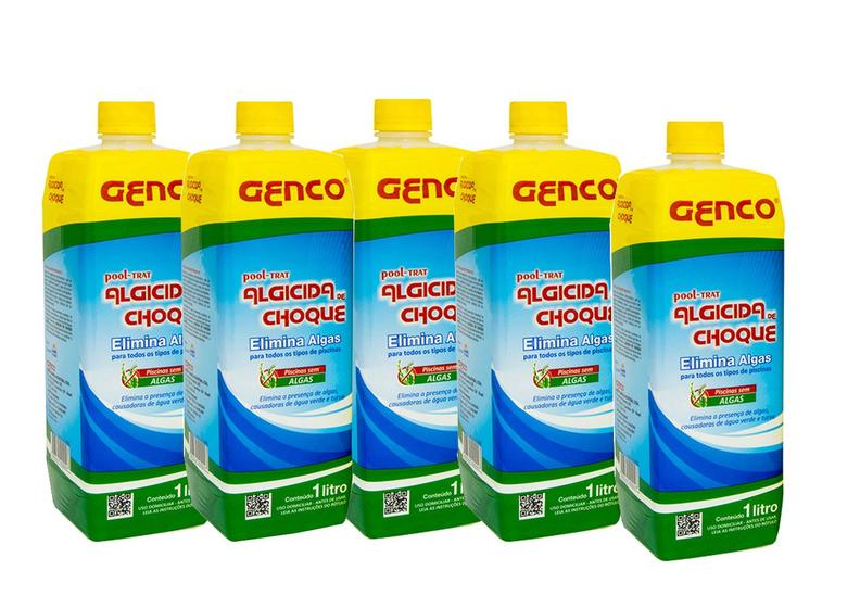 Imagem de Kit com 5 Algicida de Choque 1 litro cada - Genco