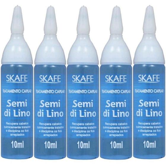 Imagem de Kit Com 5 Ampolas De Tratamento Capilar Semi Di Lino 10ml - Skafe