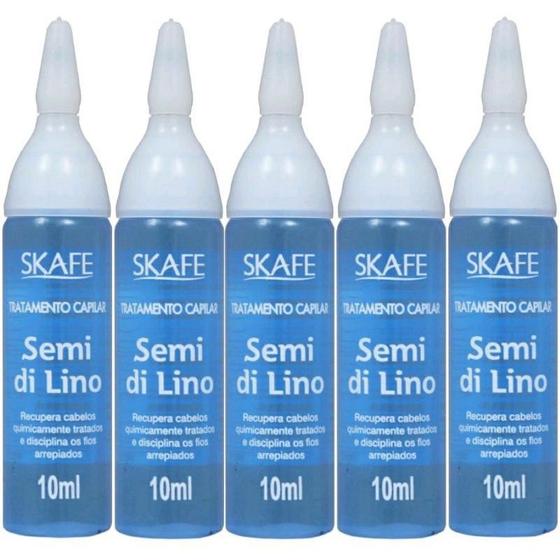 Imagem de Kit Com 5 Ampolas De Tratamento Capilar Semi Di Lino 10ml - Skafe