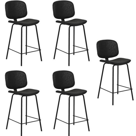 Imagem de Kit com 5 Banquetas Barueri com Encosto