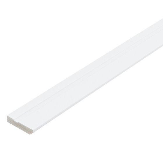 Imagem de Kit com 5 Barras Rodapé de Mdf 7cm X 15mm X 2.20m Revestido Frisado Casablanca 11m