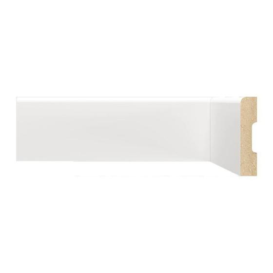 Imagem de Kit com 5 Barras Rodapé Mdf 700 Moldufama 15mmx7cm Metro Linear 12m Branco