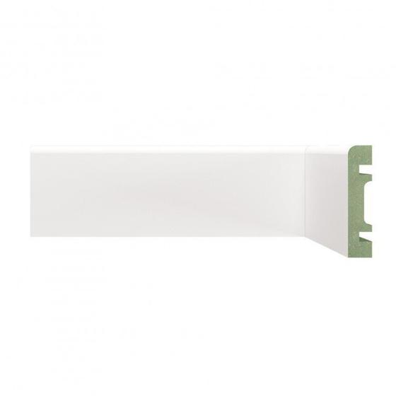 Imagem de Kit com 5 Barras Rodapé Mdf 700 Resistente a Umidade Moldufama 15mmx5cm Metro Linear 12m Branco