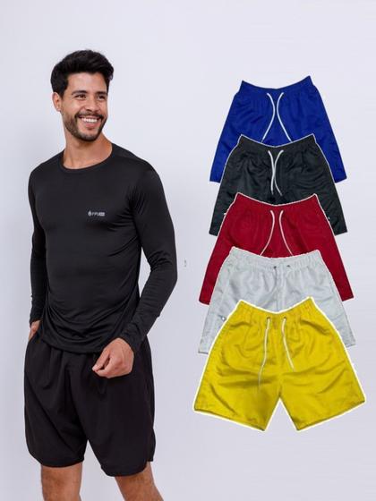 Imagem de Kit Com 5 Bermudas Tactel Masculina - Cores Sortidas