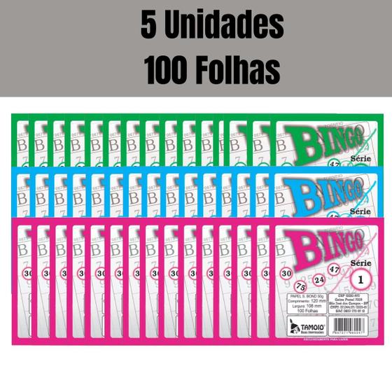 Imagem de KIT com 5 Blocos para Bingo com 100 Folhas