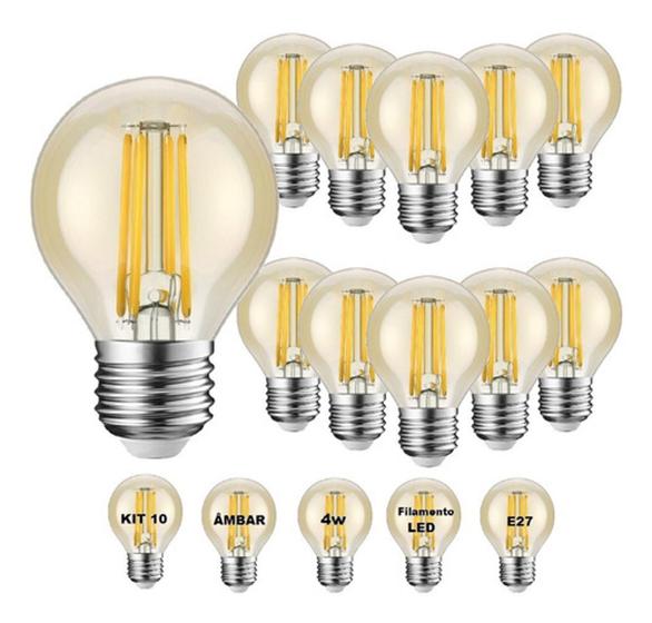 Imagem de Kit com 5 bolinhas filamentos de led 2,5w 2300k E27