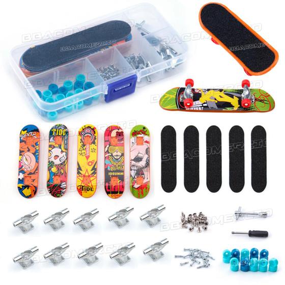 Imagem de Kit Com 5 Brinquedo Skate de Dedo com Acessórios Fingerboard