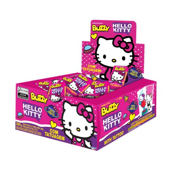 Imagem de Kit com 5 Caixas - Chicle Bola Buzzy Hello Kitty Tutti Frutti 