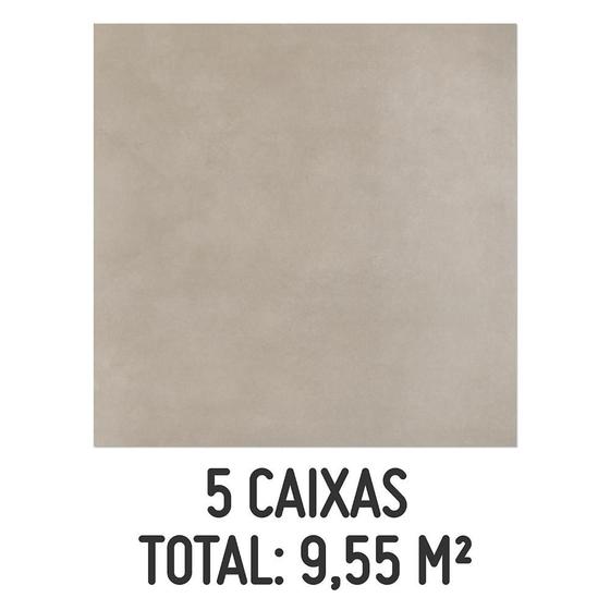 Imagem de Kit com 5 Caixas de Porcelanato Natural Hit Gris 80x80cm Com 1,91m² Retificado Cinza