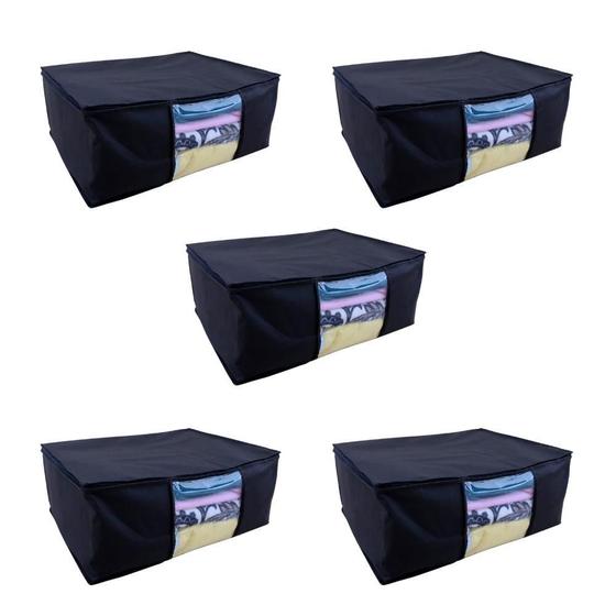 Kit Com 5 Caixas Organizadora Tnt Para Guarda Roupa Dobrável Menor preço em Kit Com 5 Caixas Organizadora Tnt Para Guarda Roupa Dobrável
