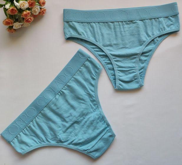 Imagem de Kit com 5 calcinha de Algodão com cós personalizado corpo colado lateral mais larga