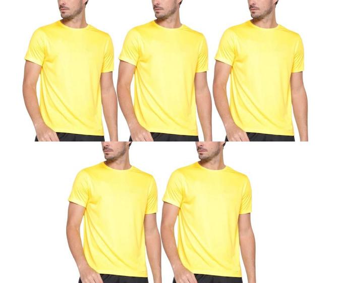Imagem de Kit com 5 Camisas Camisetas Blusas Baby Looks T-shirts Masculina Feminina Slim Básica 100% Algodão