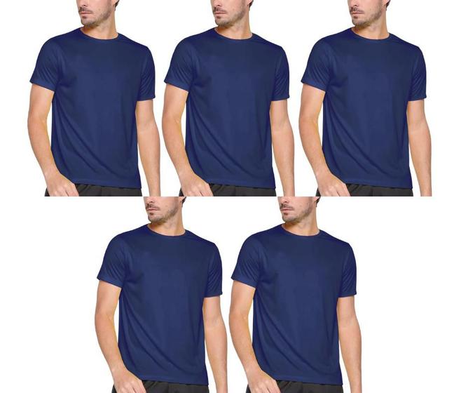 Imagem de Kit com 5 Camisas Camisetas Blusas Baby Looks T-shirts Masculina Feminina Slim Básica 100% Algodão