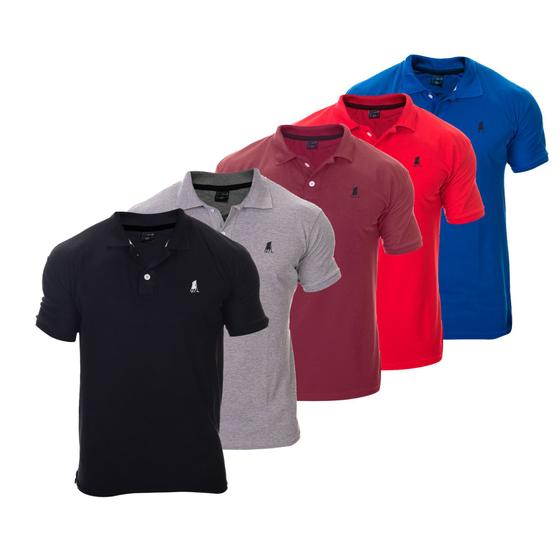 Imagem de Kit com 5 Camisas Gola Polo Masculina Original Polo CLUB BR