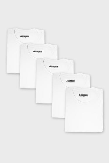 Imagem de Kit Com 5 Camisetas Femininas Básicas - Branco