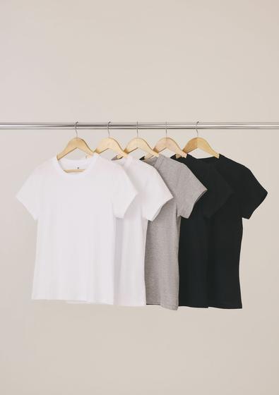 Kit Com 5 Camisetas Femininas Slim Básicas - Hering Adulto Imagem de Kit Com 5 Camisetas Femininas Slim Básicas