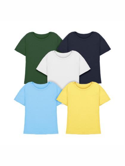 Imagem de Kit Com 5 Camisetas Infantil Básica Colorida