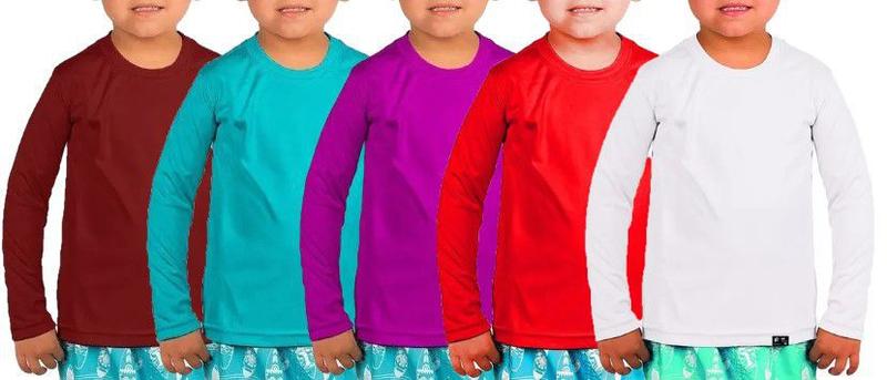 Imagem de Kit com 5 Camisetas Manga Longa com Proteção Solar UV FPS 50+ Infantil