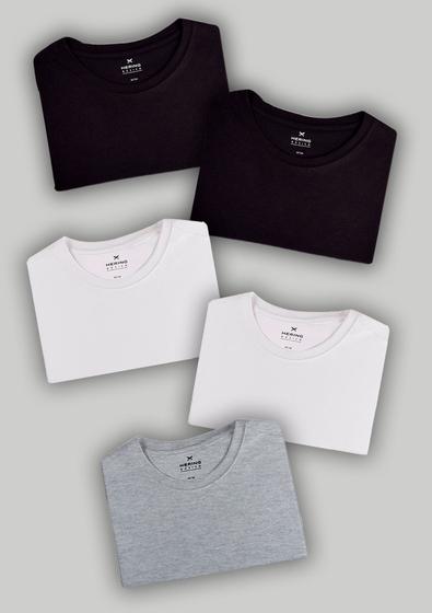 Imagem de Kit Com 5 Camisetas Masculinas Básicas Slim