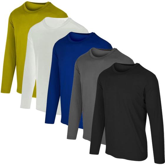 Imagem de Kit com 5 Camisetas Masculinas UV Proteção Solar UV50+ Slim Fitness