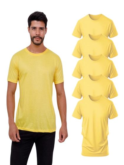 Imagem de Kit Com 5 Camisetas Poliéster Sublimática Amarela
