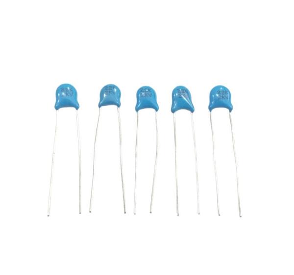 Imagem de Kit Com 5 Capacitor Cerâmico Disco 22k 22pf 0,022nf 2kv