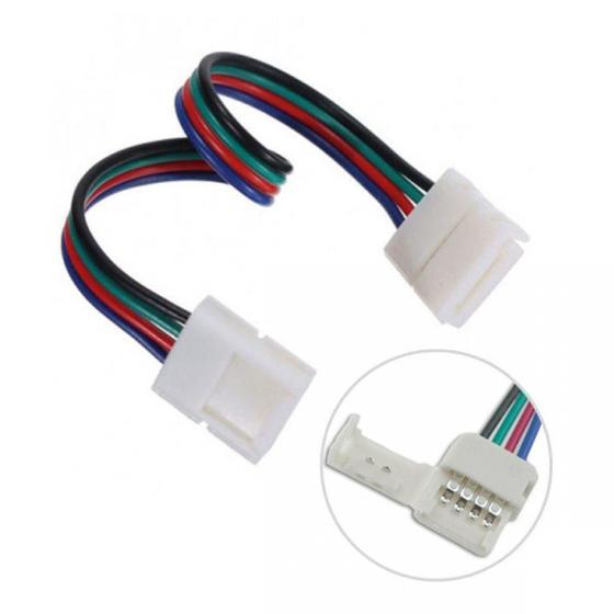 Imagem de Kit com 5 Conectores para fita led  5050 RGB - 10mm - com Extensor - Fêmea x Fêmea - LMS-K5C5050RGB-EXFF