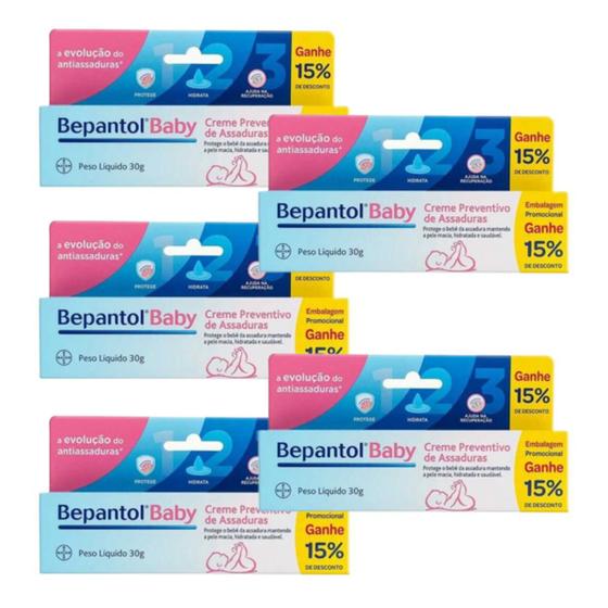 Kit com 5 Creme Preventivo de Assaduras Bepantol Baby 30g Menor preço em Kit com 5 Creme Preventivo de Assaduras Bepantol Baby 30g