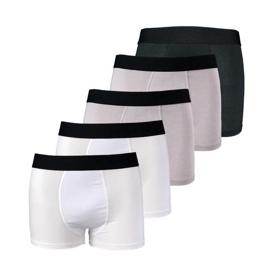 Imagem de Kit com 5 Cuecas Boxer Box Try Basics Microfibra Lisa Básica Casual Moda Masculina