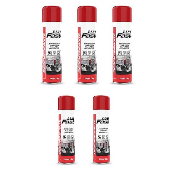 Imagem de Kit com 5 Desengripantes Anticorrosivo Lub Fast 300ml