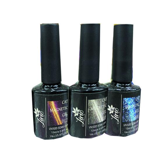 Imagem de Kit Com 5 Esmalte Gel Magnético Cores Laser Sugar Brilho