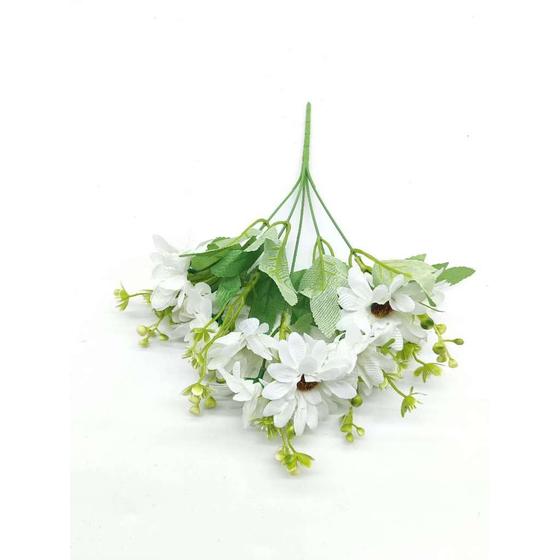 Imagem de Kit Com 5 Flores Campestres Artificiais Buque Com 50 Flore Totais Cores Diversas