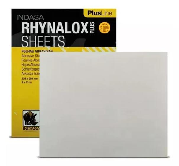 Imagem de Kit com 5 Folhas Lixa Seco  Rhynalox Plus - Indasa p 320