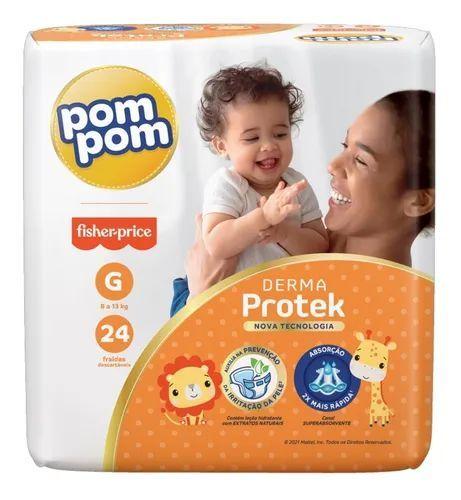 Imagem de Kit com 5 fraldas pompom confort fit g revenda