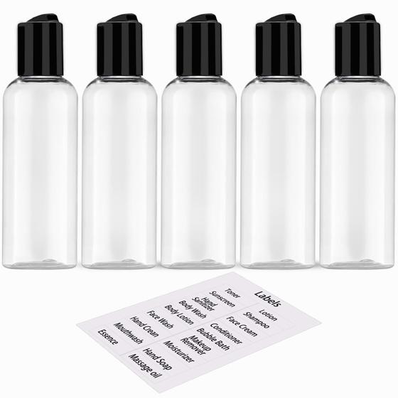 Imagem de Kit com 5 Garrafas de Viagem DNSEN (100ml) - À Prova de Vazamentos com Etiquetas