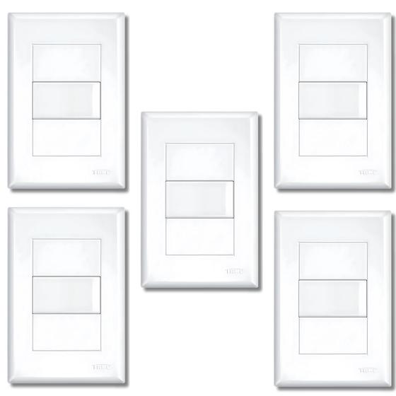 Imagem de Kit Com 5 Interruptores Simples 16a C/ Placa Evidence Fame