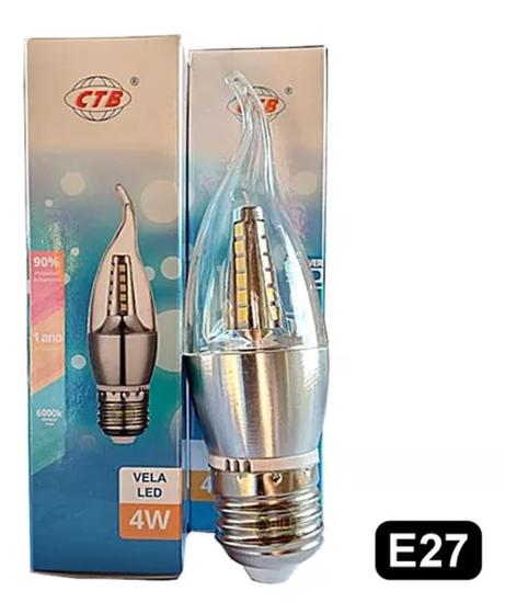 Imagem de Kit com 5 Lâmpada Vela Led 4W E27 Chama Bivolt CTB / BQ / 3000K