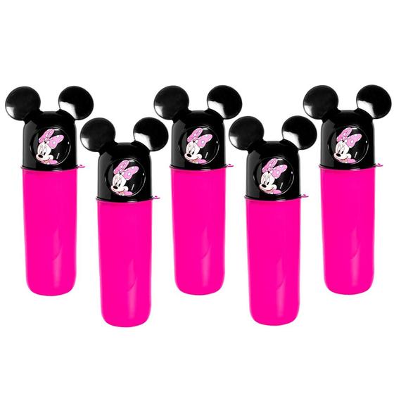 Imagem de Kit com 5 Lembrancinhas de Festa Box Multiuso Giratório Minnie Rosa com Orelhas